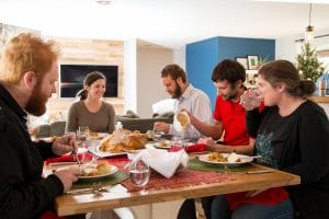 Boise Home Inspector a family eating in the dining room