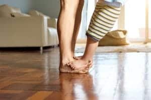 Boise Home Inspector a kid's feet standing in her mother's feet