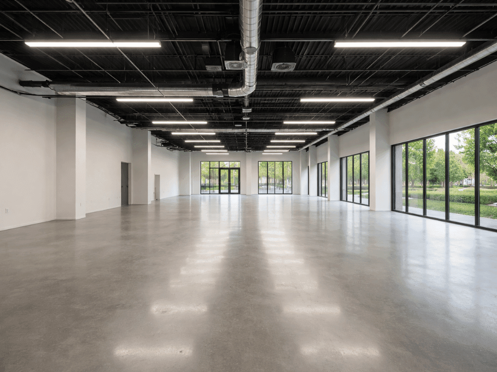 Empty commercial space in Boise, ID being inspected for safety and structural condition.