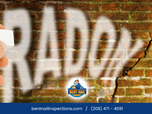Home inspector performing radon testing in Boise, ID.