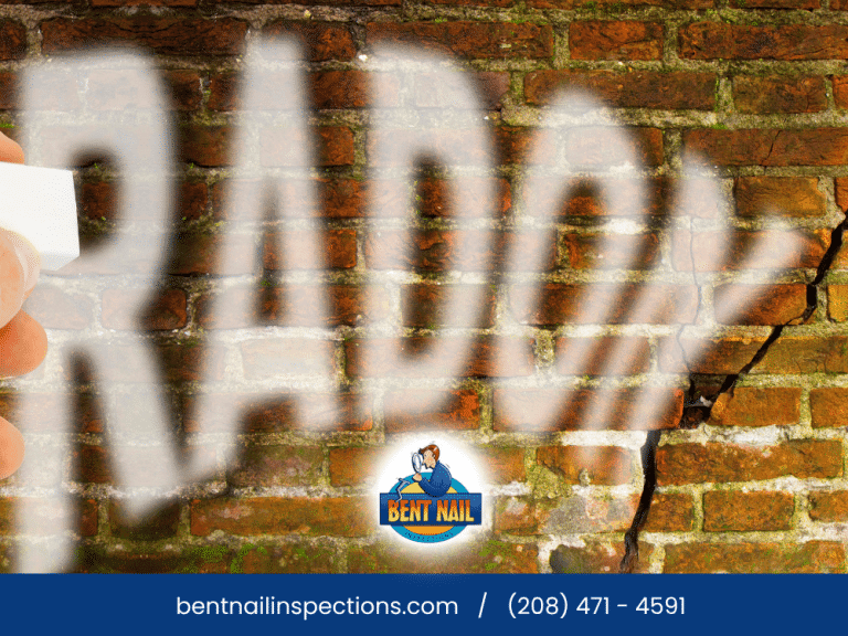 Home inspector performing radon testing in Boise, ID.
