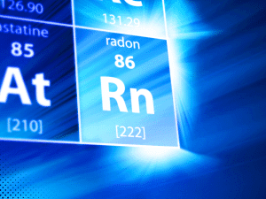 Radon element in the periodic table, showing atomic number 86.